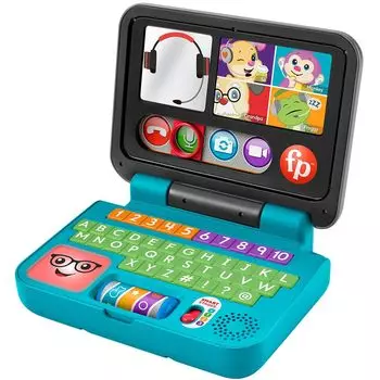 MATTEL Fisher Price Finger Play and Chat Doggie Bilingual Computer [Educational/Numbers/English/Foreign Langu] [6-36 Months] [Gift] HMV95