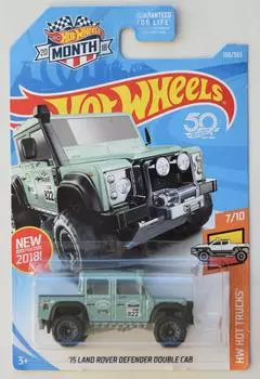 Mattel Hot Wheels Basic Hw Hot Trucks Land Rover Defender Double Cab литые - 15 (Светло-зеленый)