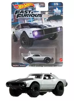Mattel Hot Wheels Fast and Furious - 1967 Chevy Camaro Off-Road [от 3 лет] HNW47 Белый 1/64