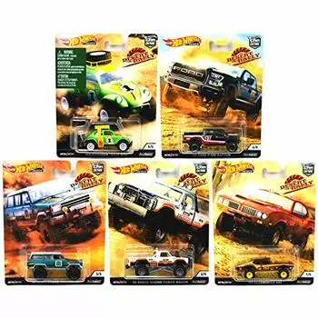 MATTEL HOTWHEELS CAR CULTURE DESERT RALLY SET Mattel Hot Wheels Scale Desert Rally Set Oldsmobile 442 Dodge Macho Power Wagon Jeep Grand Wagoneer Ford