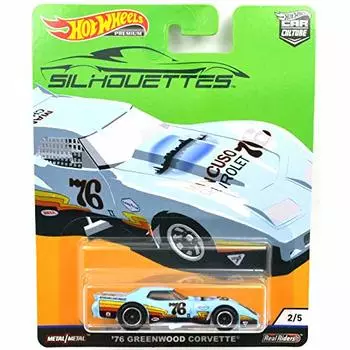 MATTEL HOTWHEELS CULTURE SILHOUETTES GREENWOOD Mattel Hot Wheels scale CULTURE SILHOUETTES GREENWOOD 164SCALE CAR - 76 CORVETTE 164 CAR - 76