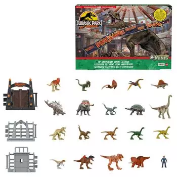 Mattel JURASSIC WORLD Адвент-календарь к 30-летию Парка Юрского периода минифигурки и детали возрастом 10 лет и HTK45 [30 в комплекте] [3 вверху]