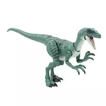 Mattel JURASSIC WORLD Hammond Collection Фигурка динозавра Velociraptor Delta, игрушка, общая длина 21 см, для детей от 8 лет, зеленая, HTV63, детская: Прибл.