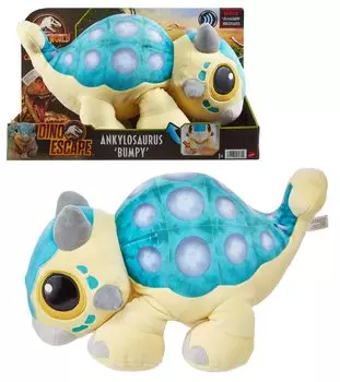 Mattel Jurassic World Мягкая игрушка Анкилозавр возрастом 10 лет и HHB48 (МИР ЮРСКОГО ПЕРИОДА) (Бугристый) [Игрушка Динозавр] [3 вверх]