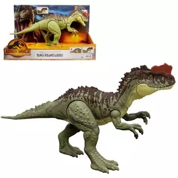 Mattel Jurassic World New Ruler Большой Янчуанозавр возрастом 10 лет и HDX49 (МИР ЮРСКОГО ПЕРИОДА) Действие! [Общая длина приблизительно. 36см] [Игрушка динозавр] [4 вверх]