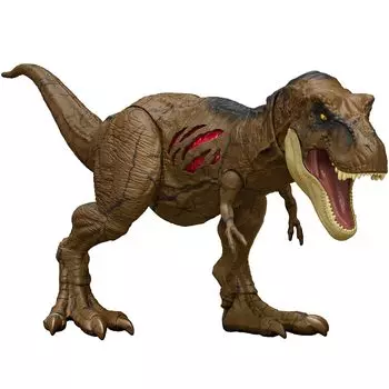 Mattel Jurassic World New Ruler II возрастом 2 года и HGC19 (МИР ЮРСКОГО ПЕРИОДА) Повреждать! T-Rex [Общая длина приблизительно. 43см] [4 вверх] коричневый