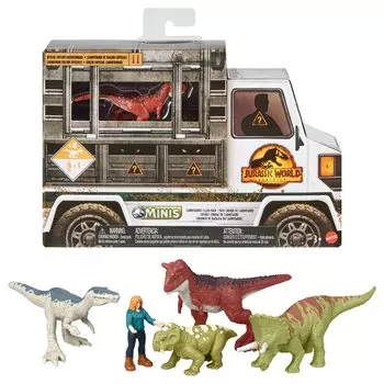 Mattel JURASSIC WORLD New Ruler Mini Figure Edition Carnotaurus 4 Dinosaurs 1 Всего 5 фигурок Years Old и GWP72 Multi-Pack (Ограничено Включено) +
