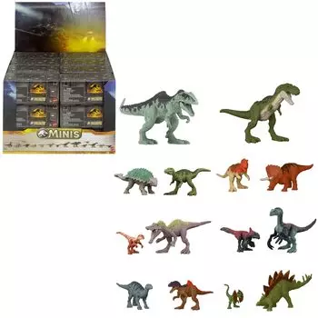 Mattel JURASSIC WORLD New Ruler Mini Figure Box Assortment 2nd Edition Mini Figure Blind Box 24 Pieces BOX Dinosaur Toy Years Old and [Распродажа динозавров]