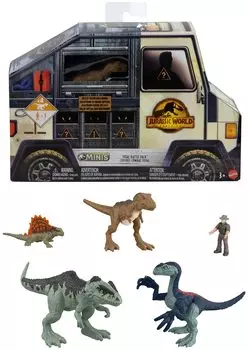 Mattel JURASSIC WORLD New Ruler Мини-фигурка ограниченного выпуска Years Old и GWP74 Multi-Pack (с Диметродоном) [Игрушка Динозавр] [3 Up]