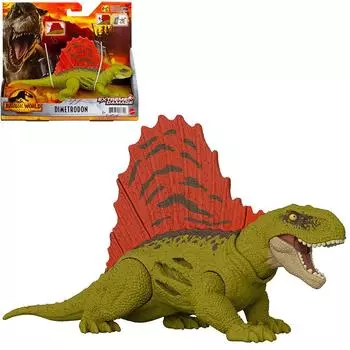 Mattel Jurassic World New Ruler Real Mini Action Figure Dimetrodon возрастом 10 лет и GWN15 Green Medium (МИР ЮРСКОГО ПЕРИОДА) Повреждать! [Общая длина ок. зелёный