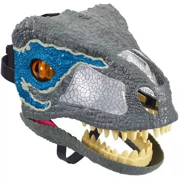 Mattel JURASSIC WORLD Sound Blue Mask Игрушка-динозавр Головной убор Товары для вечеринок Рождественская вечеринка Новогодняя вечеринка Для детей от 6 лет FMB74 и экшн! Конец года синий