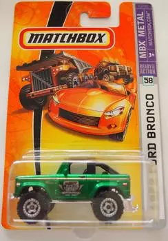 Mattel Matchbox 2007 MBX Metal Scale Die Cast Car 58 Metallic Green 55th Anniversary 4x4 SUV 1972 Ford Bronco 164 # - зелёный