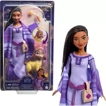 Маттел (Маттел) Disney Wish Asha of Rosas adventure pack кукла позирующая модная кукла поставляется со съемными модными/животными друзьями/аксессуарами фильм
