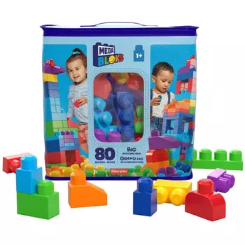 MATTEL MEGA BLOKS Mega Blocks для детей от 1 года, упаковка из 80 блоков [Набор блоков] [от 1 года] [Настоящее время] DCH63