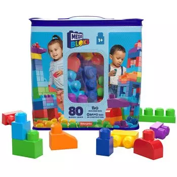 MATTEL MEGA BLOKS Mega Blocks для детей от 1 года и старше, упаковка из 80 блоков для детей от 1 года и DCH63 [Набор блоков] [1 шт.] [Настоящее время]