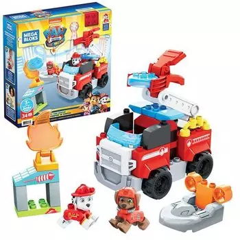 Mattel MEGA BLOKS Mega Bloks Щенячий патруль Фильм Маршалл Супер Пожарная машина лет и GYJ01 Красный [3 вверх]