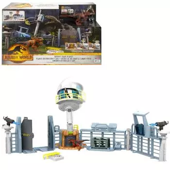 Mattel Мир Юрского периода (МИР ЮРСКОГО ПЕРИОДА) New Ruler Jurassic World Big Base Play Set [С фигуркой Пирораптора] [Игрушка Динозавр] [Возраст 4+] GYH43