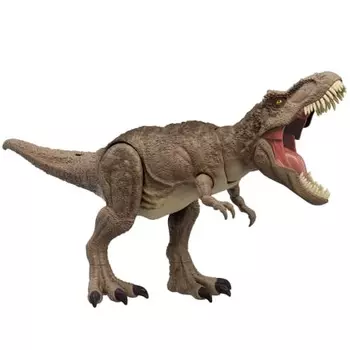 Mattel Мир Юрского периода (МИР ЮРСКОГО ПЕРИОДА) Игрушка динозавра Super Battle Attack T-Rex возрастом 4 года ~ Общая длина: приблизительно. 54,6 см HXF53