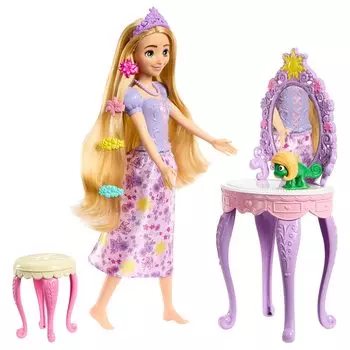 MATTEL Princess Rapunzel Dresser accessories лет и HLX28 Disney/Disney [Кукла-одевалка/кукла] [Игровой набор, в комплекте] [3 шт.] [Подарок]