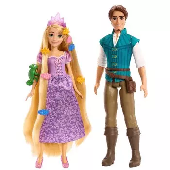 MATTEL Princess Rider Rider 100-я годовщина и HLW39 Disney/Disney Рапунцель/Флинн (Набор приключений) [2 куклы] Рапунцель/Флинн (Приключение