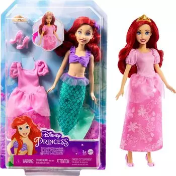 MATTEL Принцесса Ариэль и принцесса Одеваются лет и HMG49 Disney/Disney (Комплект «Русалка») [Кукла-наряд] [3 up] [Подарок]