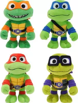 Mattel Teenage Mutant Ninja Mutant Mayhem Plush Leonardo Michelangelo Raphael Donatello TMNT Movie Turtles 8 дюймов (Эксклюзив Амазонки)
