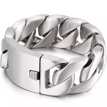 Matter Heavy Metal, браслет с цепочкой шириной 31 мм, мужские браслеты из матовой нержавеющей стали, массивные мужские ювелирные изделия, мужские браслеты, браслеты с ручками 21.5CM