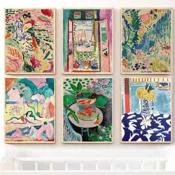 Mattis Ретро Печать Плакатов Украшения Для Комнаты Абстрактный Пейзаж Настенное Искусство Ретро Холст Картина Гостиная 21cm30cm NoFrame