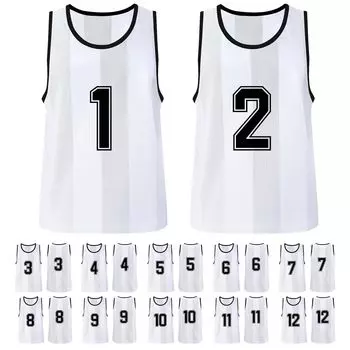 Matunoki Bibs Team Vest Bib Жилет-сетка для детей Пронумерованный баскетбол Футбол Мини-футбол Детский сад Школа День спорта Местные государственные мероприятия белый