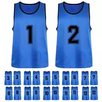Matunoki Bibs Team Vest Bib Жилет-сетка для детей Пронумерованный баскетбол Футбол Мини-футбол Детский сад Школа День спорта Местные государственные мероприятия темно-синий