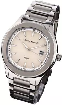 [Mauro Geraldi] Солнечные 3-стрелочные часы с датой MJ053-3 мужские серебряные