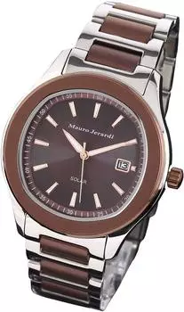 [Mauro Gerardi] Солнечные 3-стрелочные часы с датой MJ053-4 мужские серебряные