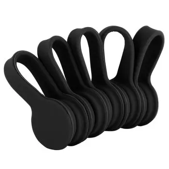 MAVEEK Кабельный зажим Черный магнитный зажим Новый зажим Магнитный ремешок Универсальный зажим для шнура Зажим для наушников Магнитный зажим для сматывания шнура Наушники USB-кабель Хранение шнура чёрный