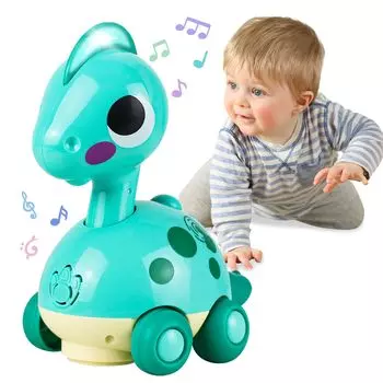MAVEKID Baby Dinosaur 0 лет Электронный светящийся ползающий динозавр автоматически избегает поставляется с музыкой и светодиодными движущимися игрушками для обучения 1 год 2