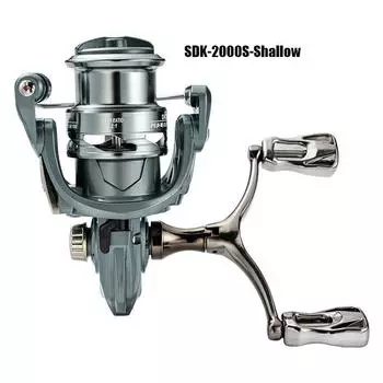 Mavllos SDK Spinning Fishing Reel Speed Ratio 5.2:1 Braking Force 8kg Alloy Hollow Spool Double-arm Long-distance Spinning Reel SDK-2000S-Shallow