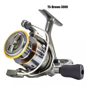 Mavllos TS Spinning Fishing Reel Speed Ratio 5.2:1 Drag Power 4kg Metal Spool Long-cast Bass Carp Fishing Spinning Reel TS-Brown-3000