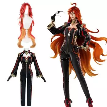 Mavuika Косплей с париком Enjin Genshin Косплей Костюм Взрослый Костюм Культурный Фестиваль Событие Костюм Сценическая Одежда Mavuika Косплей Парик [Kamizu Ryohin]