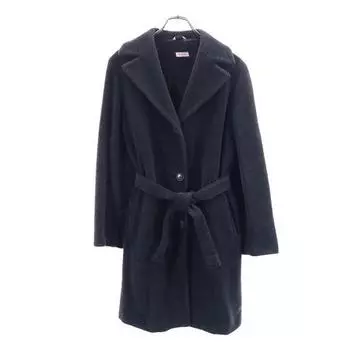 MAX&CO Made in Italy Mohair Wool Blend coat 38 Gray Waist ribbon Women Used