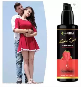 MaxBella Смазка на водной основе со вкусом клубники | Не оставляющая пятен, согревающая смазка (50 мл)