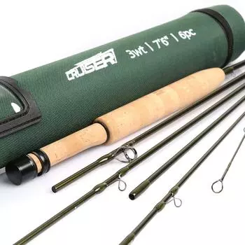 Maxcatch Cruiser Fly Fishing 3wt 6 IM10 Carbon AA Grade Reel Seat Fly Rod Rod; 7 6 штук, пустые, (7 6 3wt) зелёный