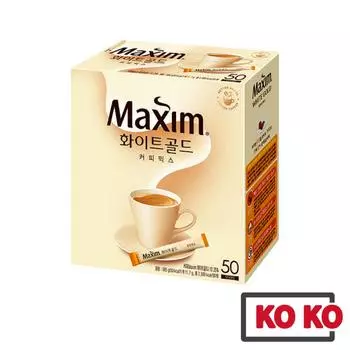 [Maxim] White Gold Instant Coffee Mix Порошок, 50 стиков / Растворимый кофе White Gold 50 stick