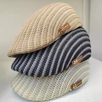 MAXSITI U, новый дышащий льняной берет с обратной стороны, женская модная двухцветная шляпа с утиным язычком для отдыха, шляпа художника в стиле ретро в японском стиле