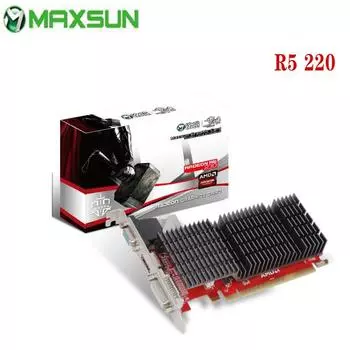 MAXSUN, новые настольные видеокарты R5 220, 1 ГБ, GDDR3, 64 бит, HDMI-совместимый, VGA, DVI, видеокарта для ПК, компьютерных игр