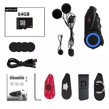 Maxto M3 Bluetooth мотоциклетный шлем интерком BT WIFI регистратор группа 6 гонщиков переговорное устройство 1080P DVR видеорегистратор камера подходит для V8 V6 BTS3 +64G SD подарок