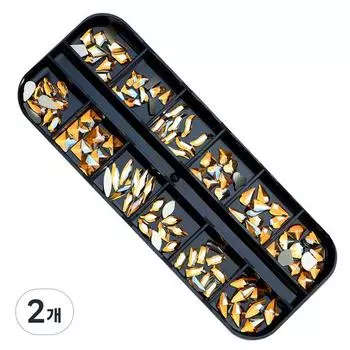 May Brown Aurora Nail Design Mix Nail Stone, 2 шт., бронзово-золотой