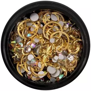 May Brown Milky Way Charms Опаловый кристалл, смешанный камень для ногтей M02B55, разные цвета, 1 комплект