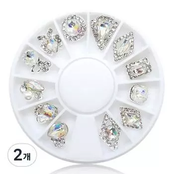 May Brown Nail Parts 02 12 видов алмазных камней для ногтей, разноцветные, 2 шт.