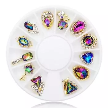May Brown Nail Parts 04 Опаловый сапфировый камень для ногтей, 12 видов, разные цвета, 1 штука