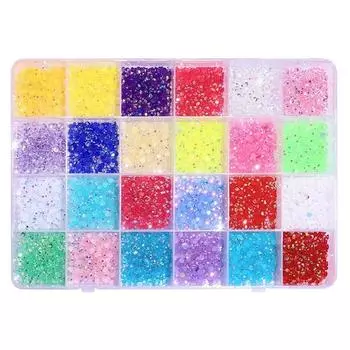 May Brown Nailstone Cubic Bead Craft Набор из 24 предметов большой вместимости B Vivid, 1 комплект, разные цвета