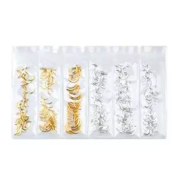 May Brown Self Nail C Curve Slim Nail Parts, 6 типов M02175, золото, серебро, 1 набор
